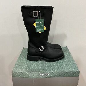 RIDE TECS 1443ZIPPER Men's NEW Knee-High Engineer Biker Boot Black US Size 12 M